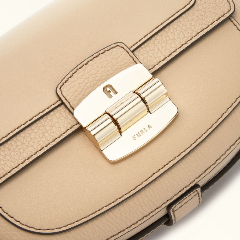 Borse Crossbody Furla CLUB 2 Donna Beige | 9653-HDORS