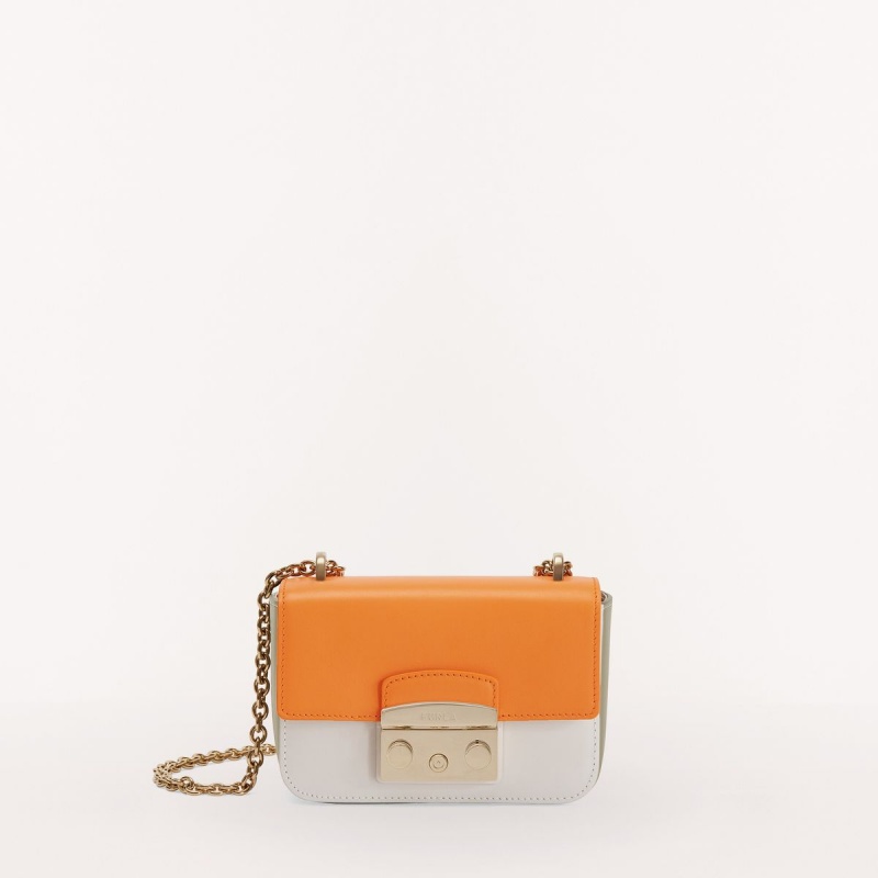 Borse Crossbody Furla METROPOLIS Donna Arancioni Bianche | 3257-HNIBC