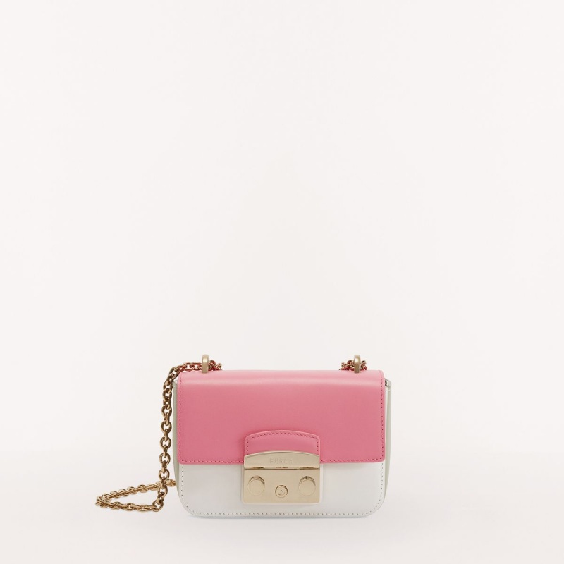 Borse Crossbody Furla METROPOLIS Donna Rosa Bianche | 9247-BJZSC